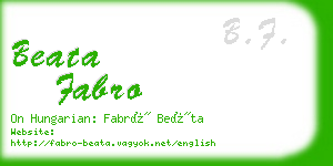 beata fabro business card